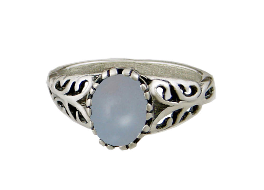 Sterling Silver Filigree Ring With Blue Lace Agate Size 5 Sterling Silver Filigree Ring With Blue Lace Agate Size 5